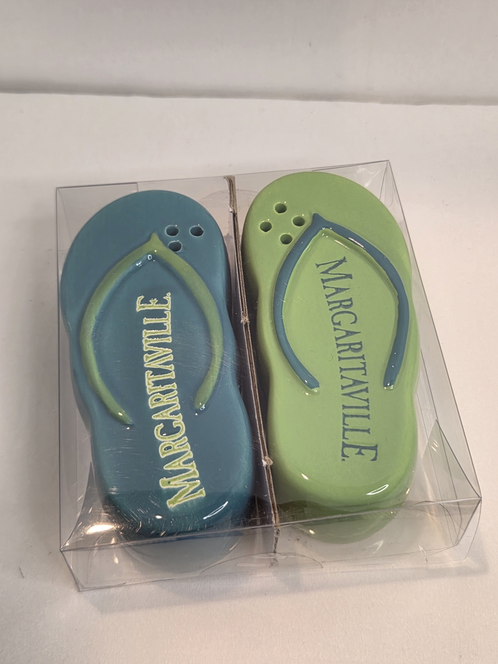 Margaritaville Flip Flop Salt & Pepper Shakers - Blue & Lime